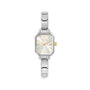 Time Paris Rectangle Silver Dial & Silver Charm Bracelet Watch