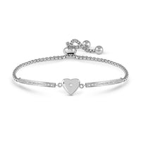 Milleluci Refined Heart Bracelet in Silver & CZ