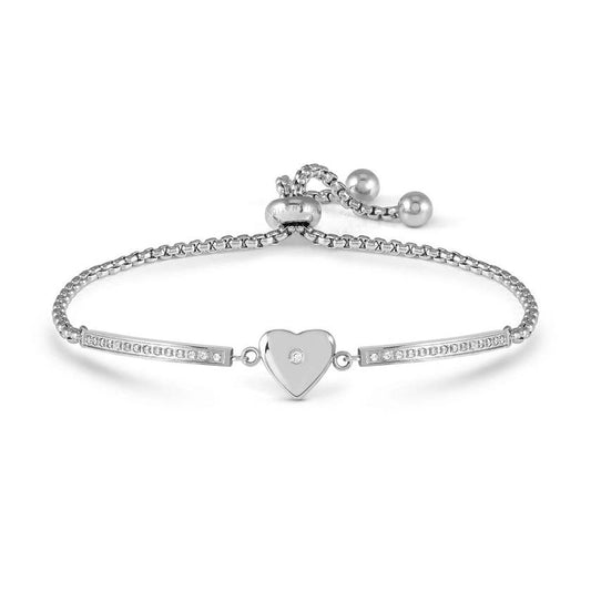 Milleluci Refined Heart Bracelet in Silver & CZ