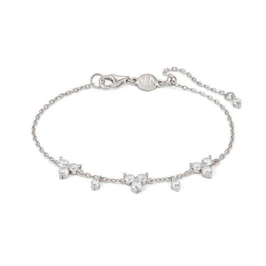 Life Bouquet Rhodium Bracelet in Silver with CZ