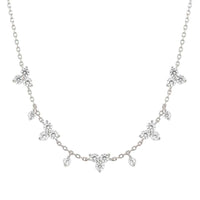 Life Bouquet Rhodium Necklace in Silver with CZ
