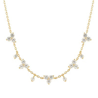 Life Bouquet 18kt Gold Necklace in Silver with CZ