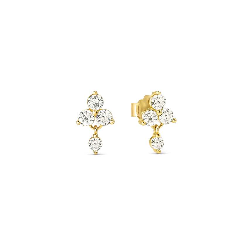 Life Bouquet 18kt Gold Earrings in Silver with CZ