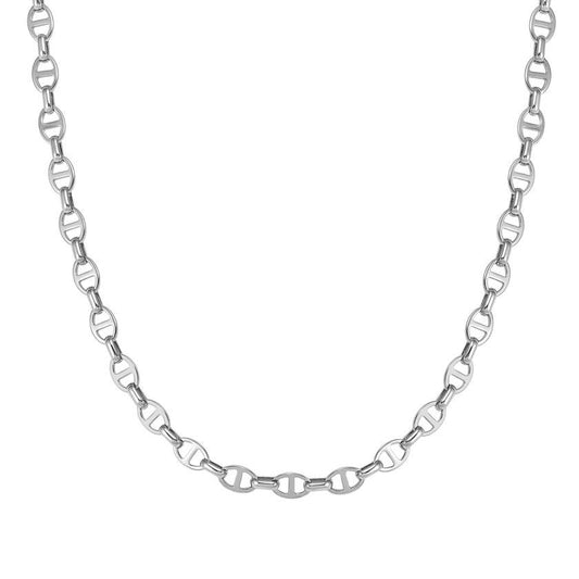 Ecclettica Navy Chain Necklace in Silver Steel