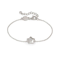 Petit Sparkle Star Bracelet in Silver with CZ