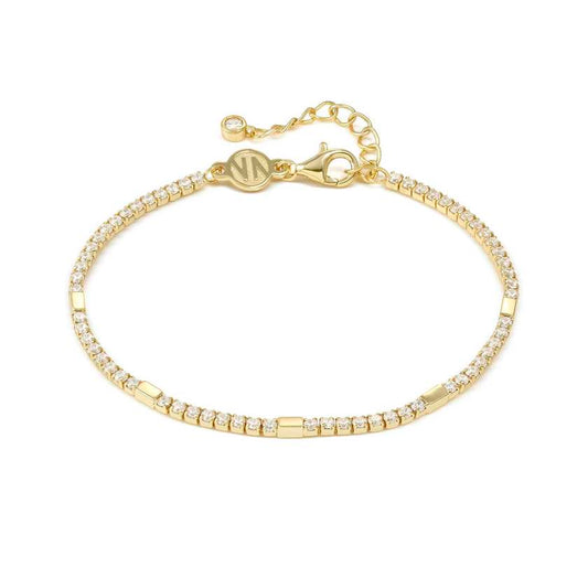Petit Sparkle Tennis Bracelet in 18kt Gold with CZ