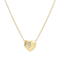 Petit Sparkle 18kt Gold Heart Necklace in Silver with CZ