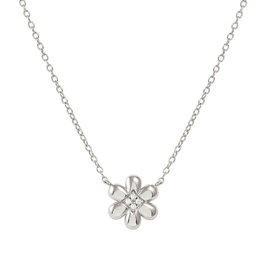 Nomination Petit Sparkle Flower Necklace in Silver with CZ