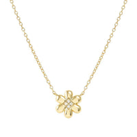 Petit Sparkle 18kt Gold Flower Necklace in Silver with CZ