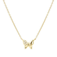 Petit Sparkle 18kt Gold Butterfly Necklace in Silver with CZ