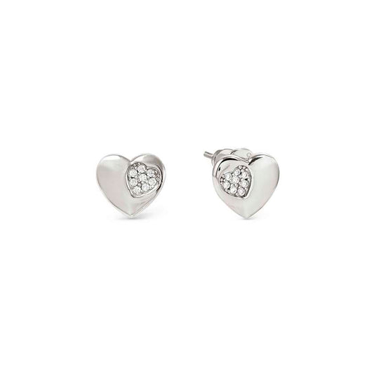 Nomination Petit Sparkle Heart Earrings in Silver with CZ