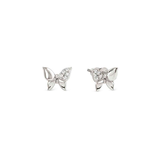 Petit Sparkle Butterfly Earrings in Silver with CZ