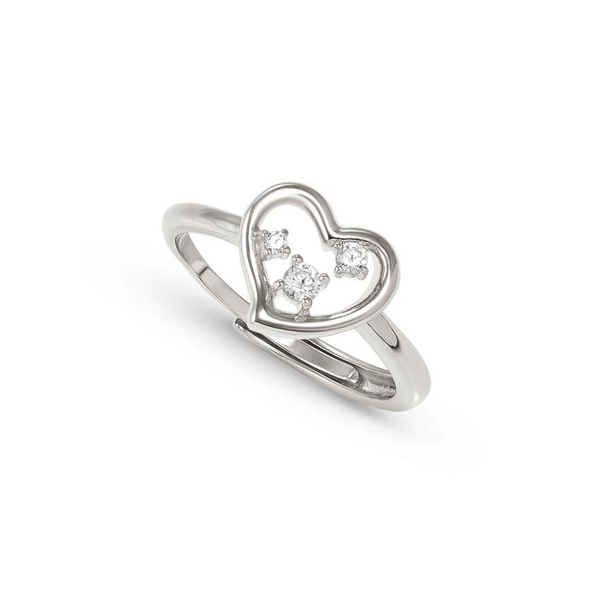 Dreams Beats Heart Ring in Silver with CZ