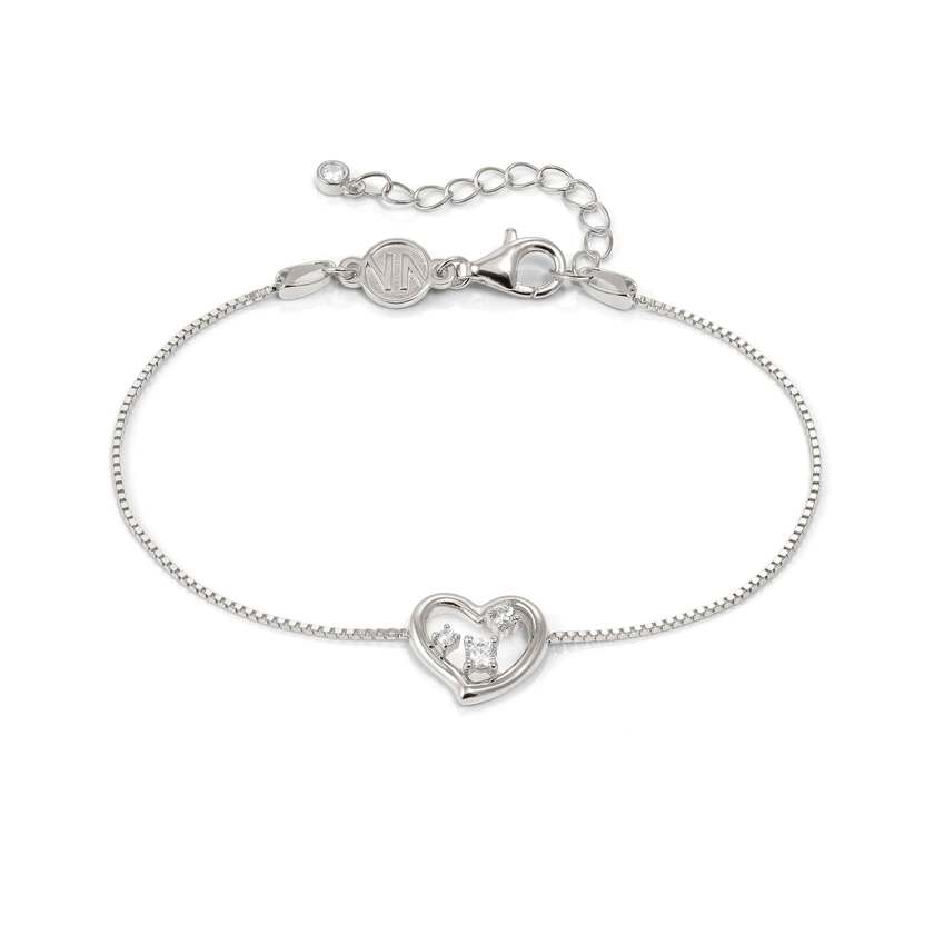 Dreams Beats Heart Bracelets in Silver with CZ