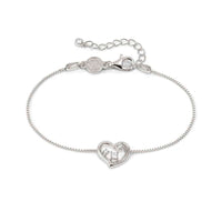 Dreams Beats Heart Bracelets in Silver with CZ