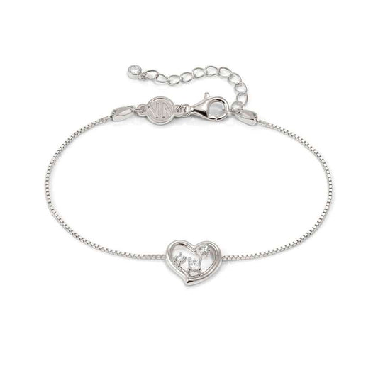 Dreams Beats Heart Bracelets in Silver with CZ