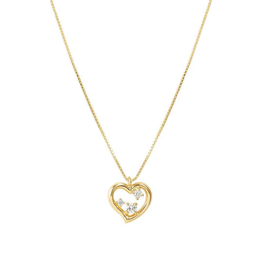 Dreams Beats Heart Necklace in Gold with CZ
