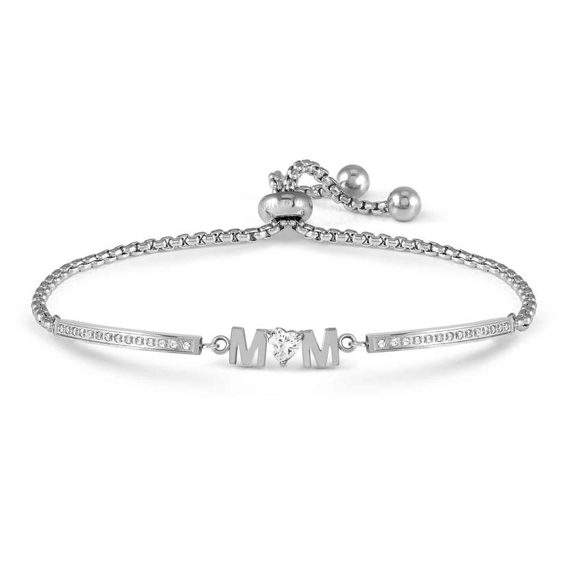 Milleluci Family Mom Bracelet in Silver & CZ