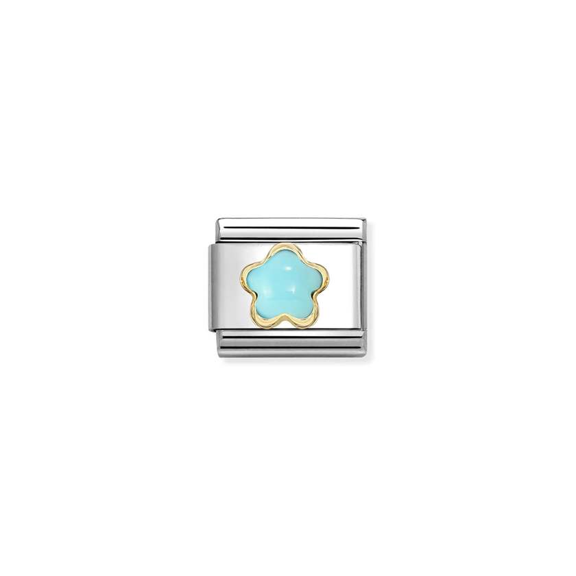 Nomination Classic Gold Turquoise Stone Flowers & Nature Charms