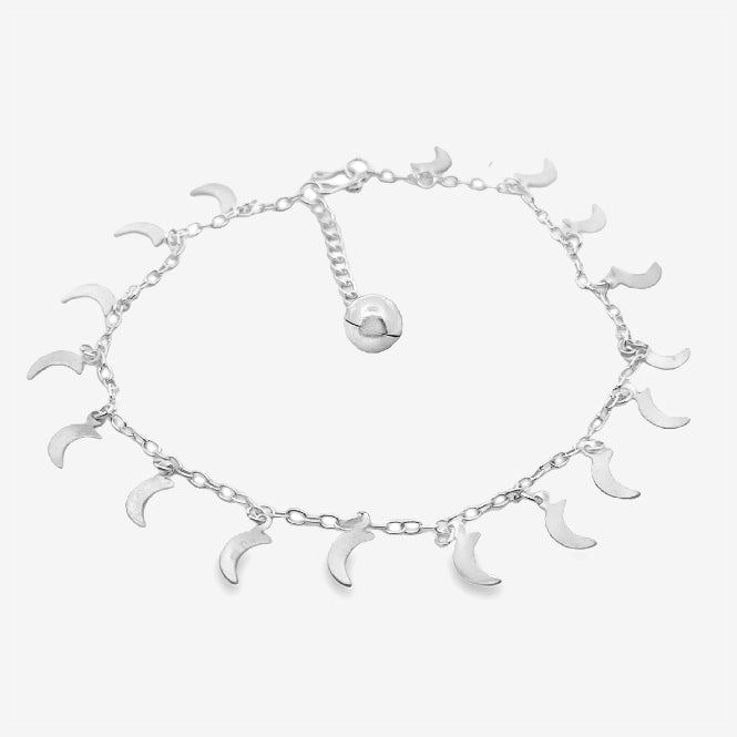 Grace & Co Silver Moon Anklet