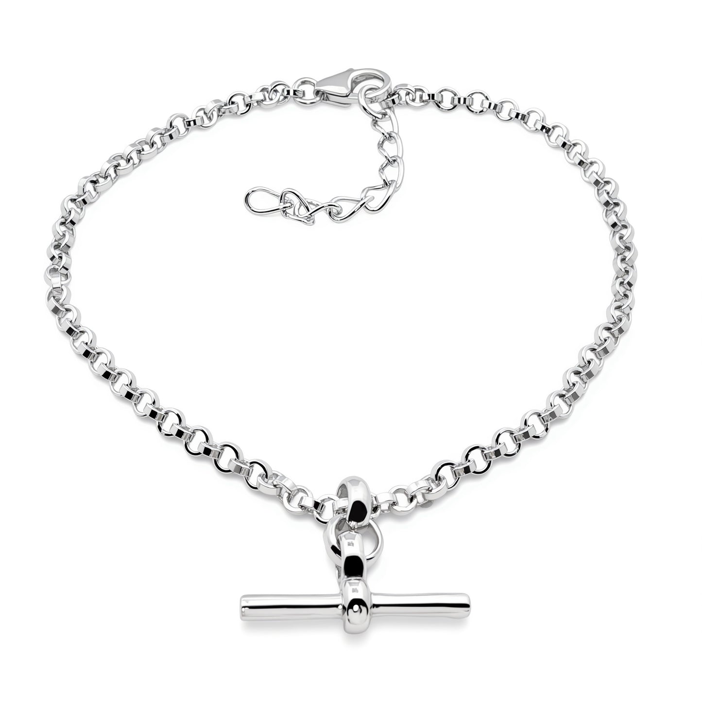 Silver Chunky T-Bar Chain Bracelet