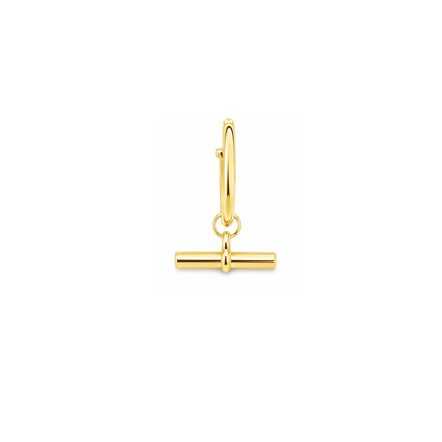 Gold Plated T-bar Hoop Earrings