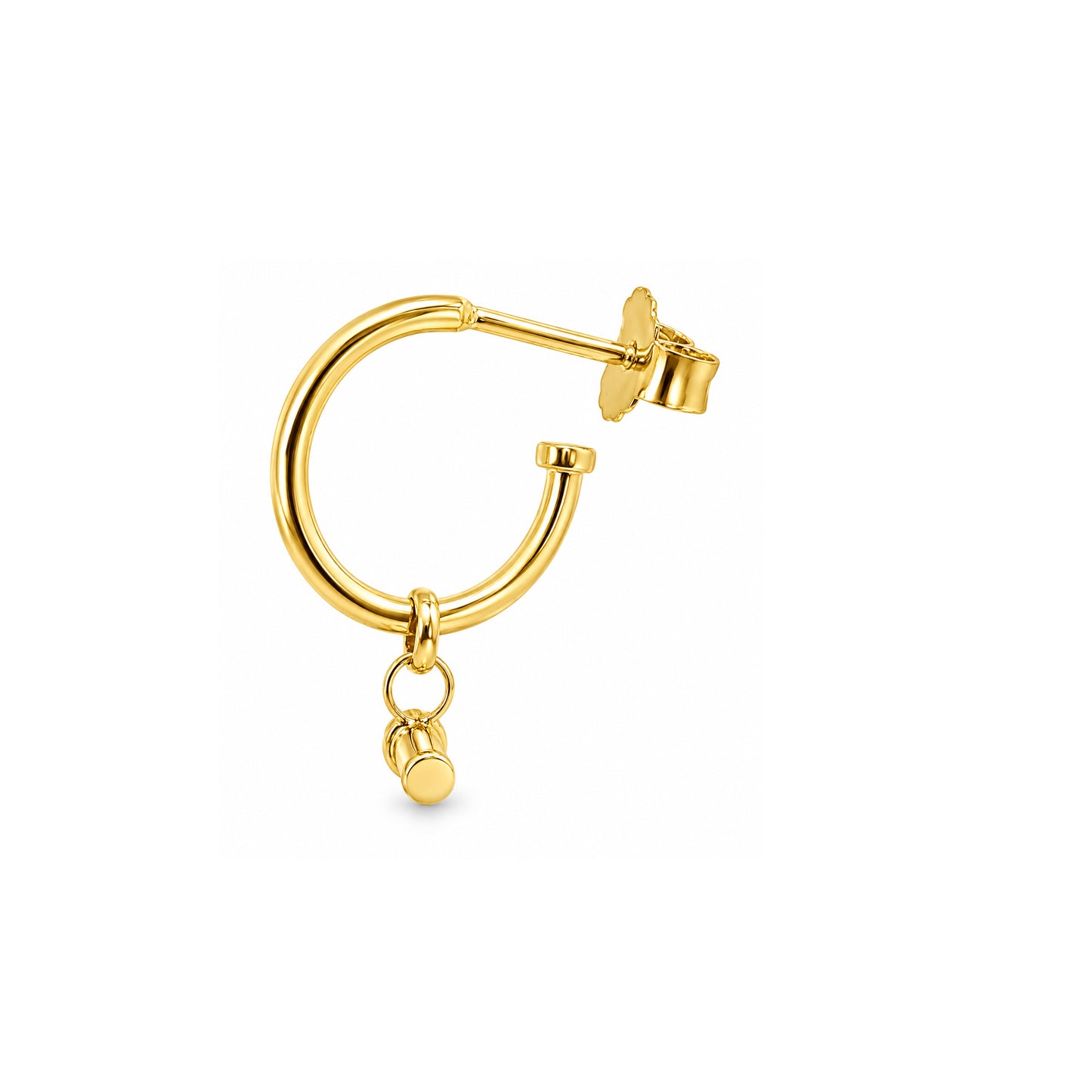 Gold Plated T-bar Hoop Earrings