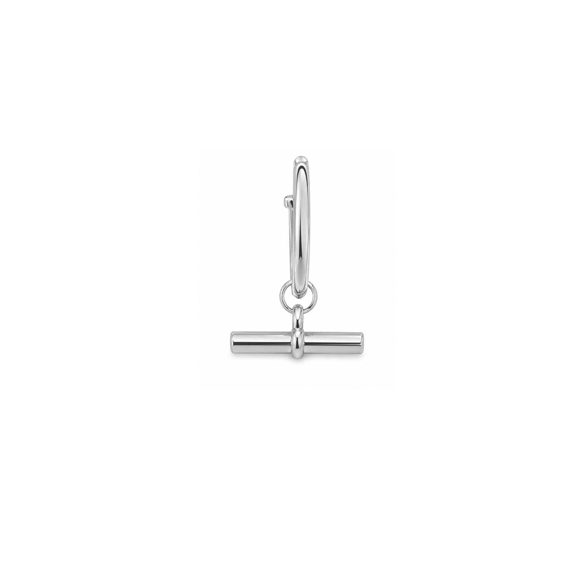 Grace & Co Silver T-Bar Hoop Earrings