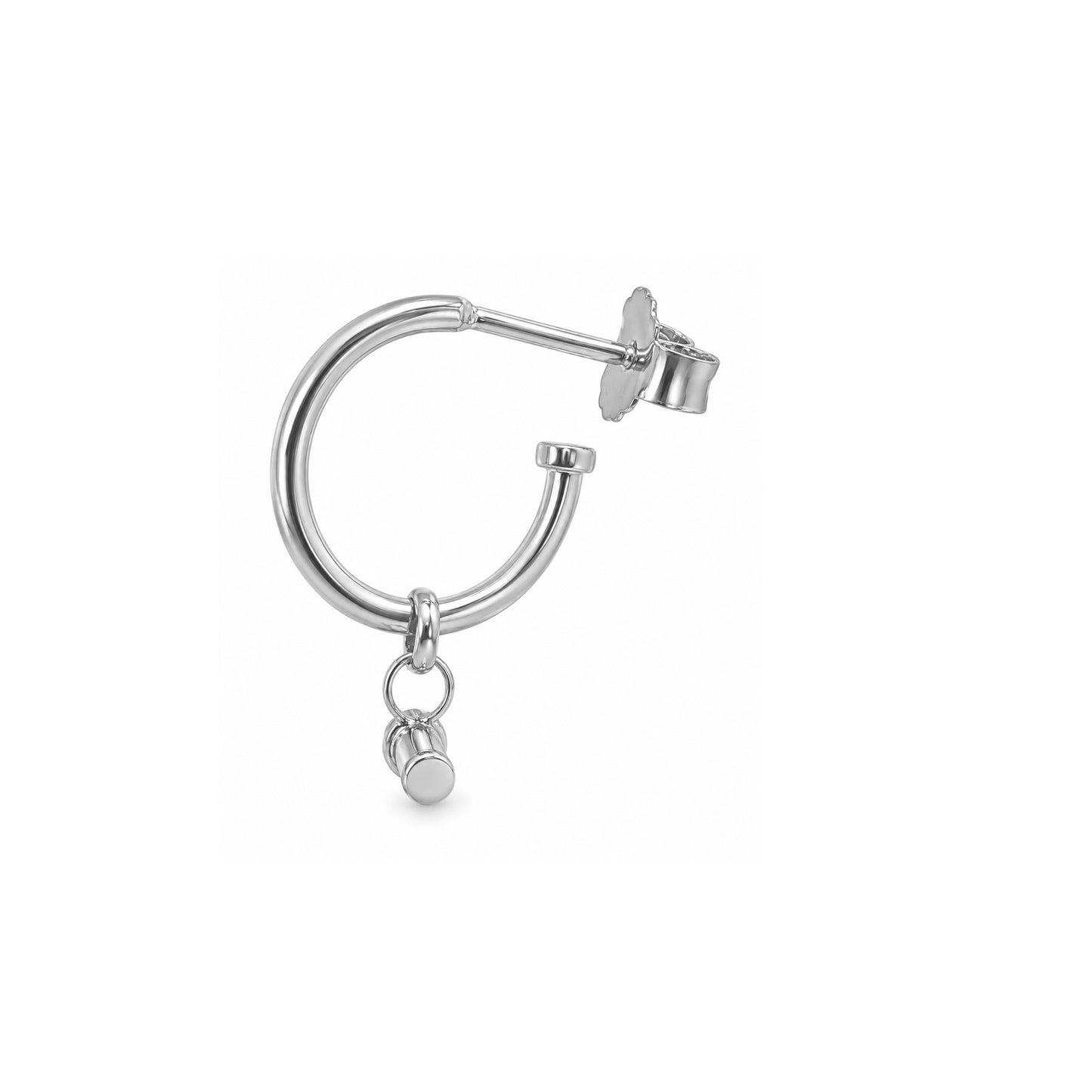 Silver T-Bar Hoop Earrings