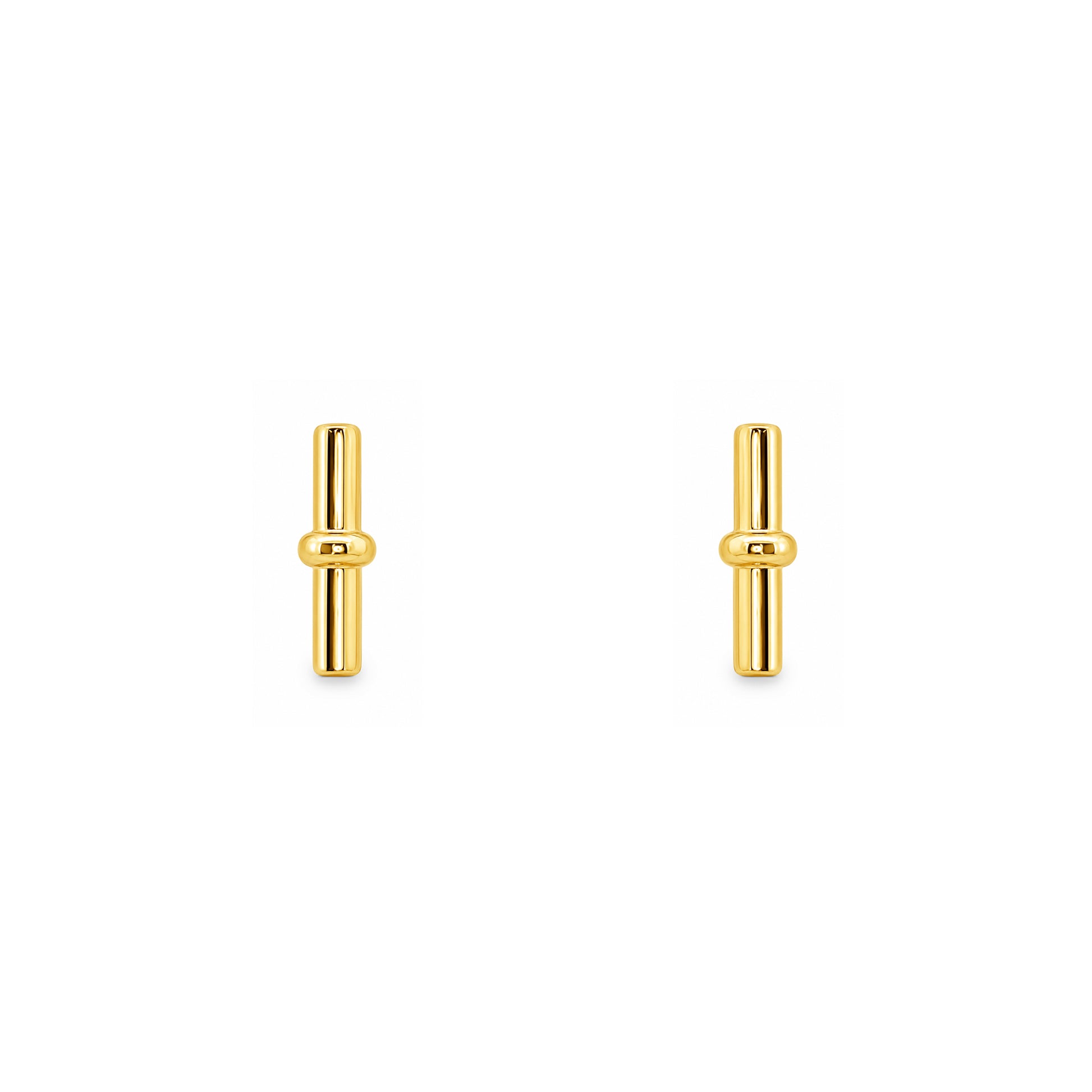 Grace & Co Gold Plated Bar Stud Earrings