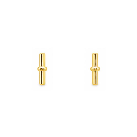 Gold Plated Bar Stud Earrings