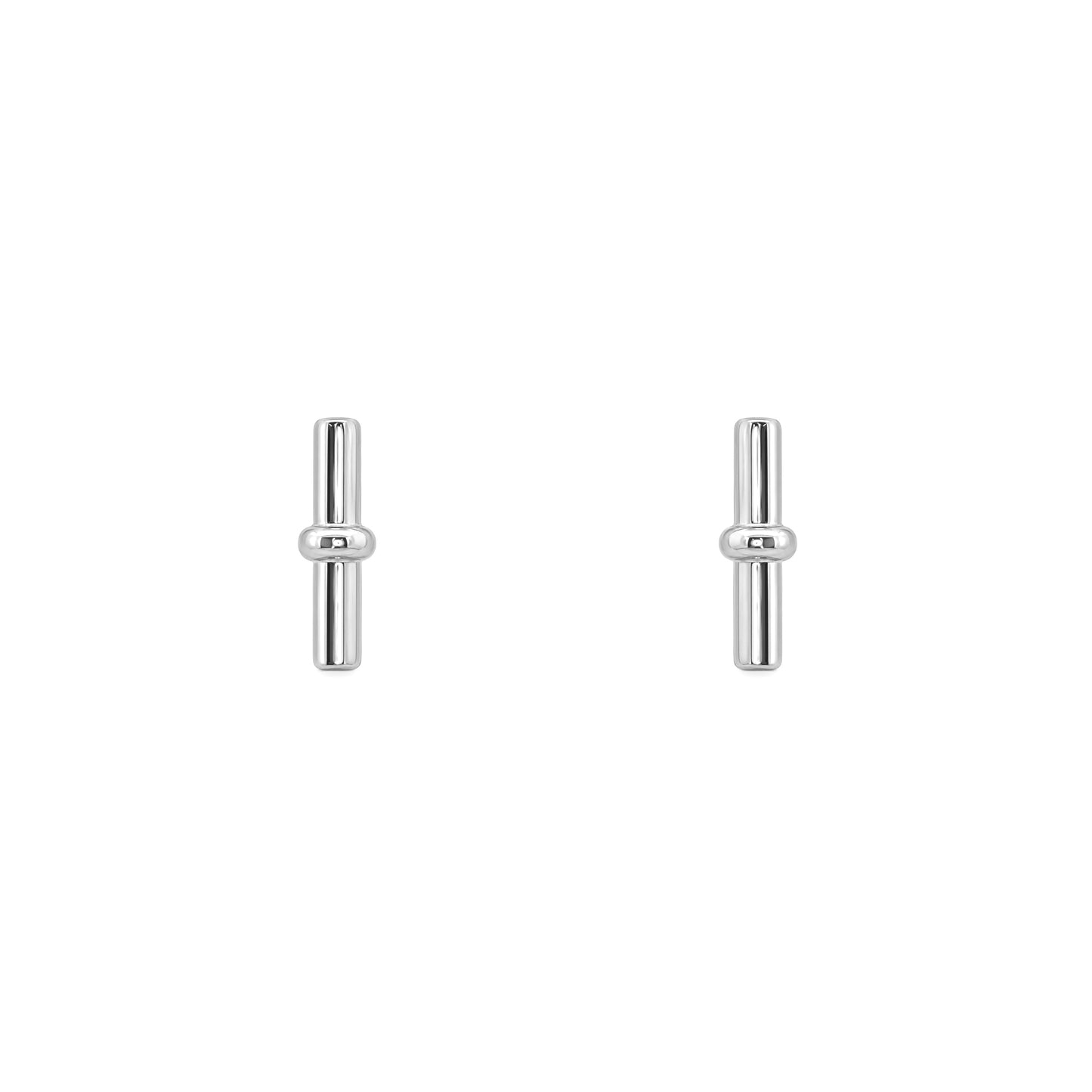 Silver Bar Stud Earrings