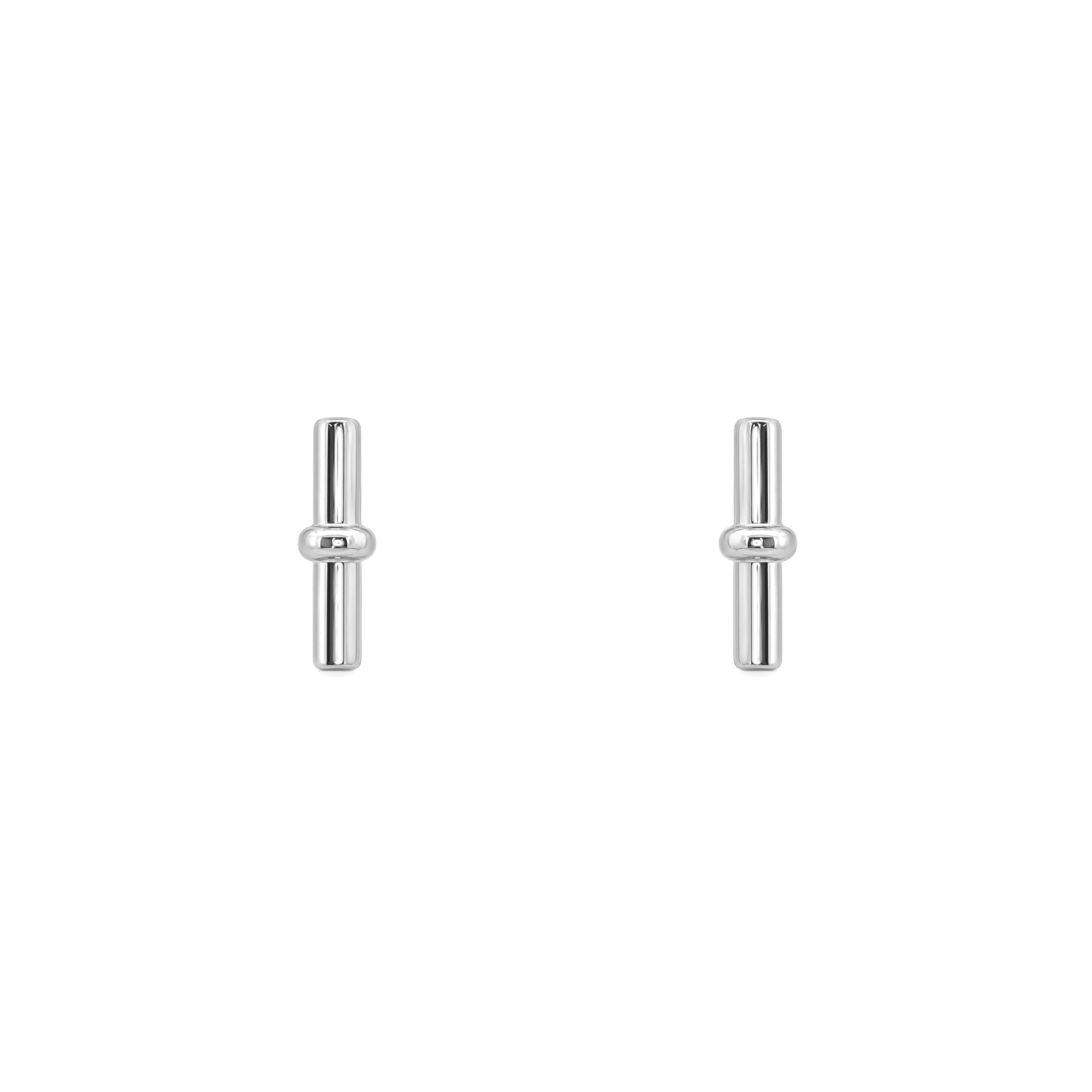 Grace & Co Silver Bar Stud Earrings