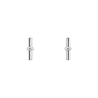 Silver Bar Stud Earrings