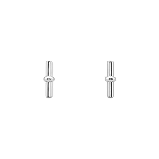 Silver Bar Stud Earrings