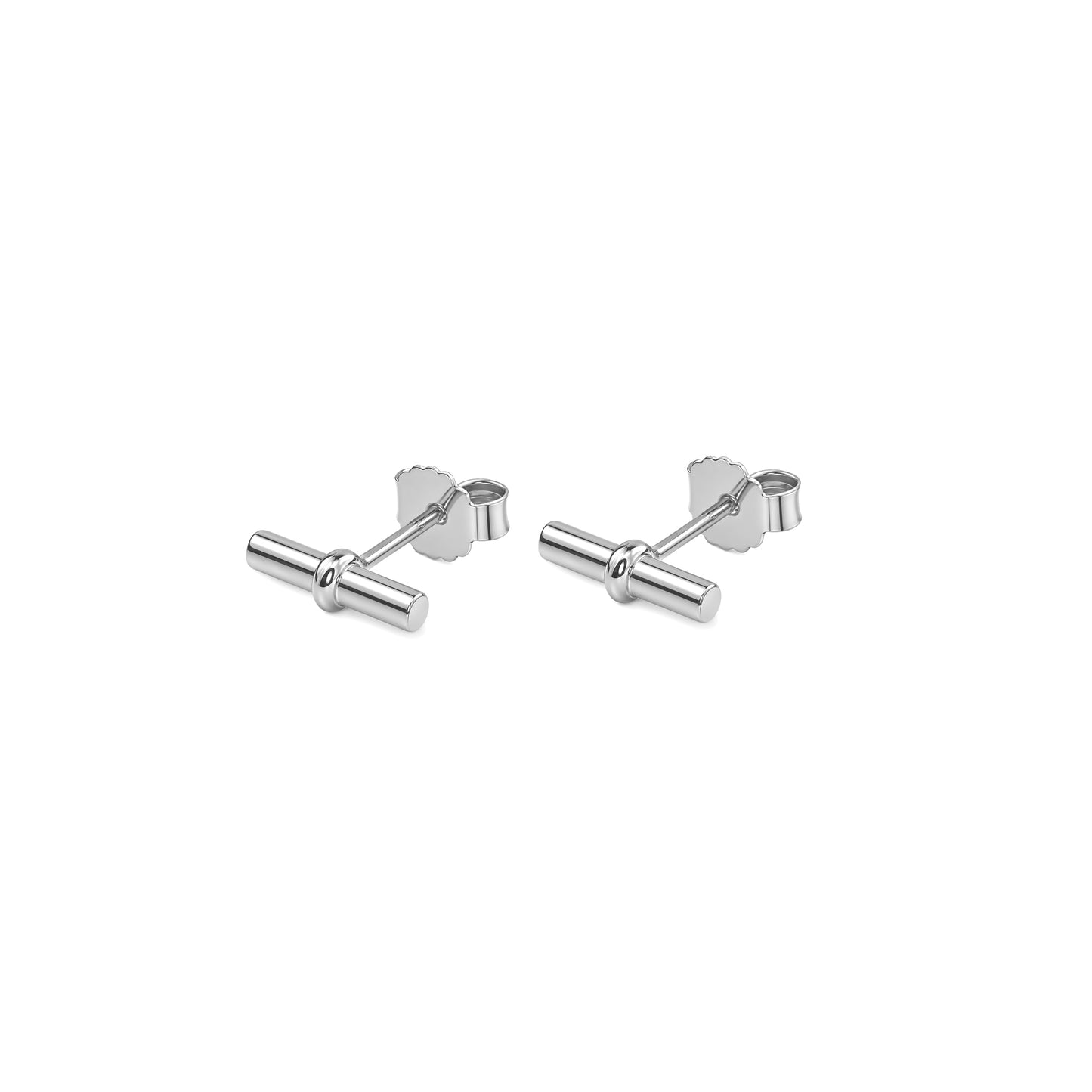 Silver Bar Stud Earrings
