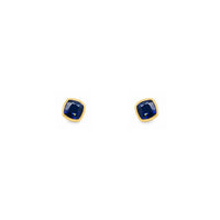Gold Plated and Sapphire Blue CZ September Birthstone Stud Earrings