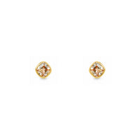 Gold Plated and Champagne CZ November Birthstone Stud Earrings