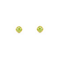 Gold Plated and Peridot Green CZ August Birthstone Stud Earrings