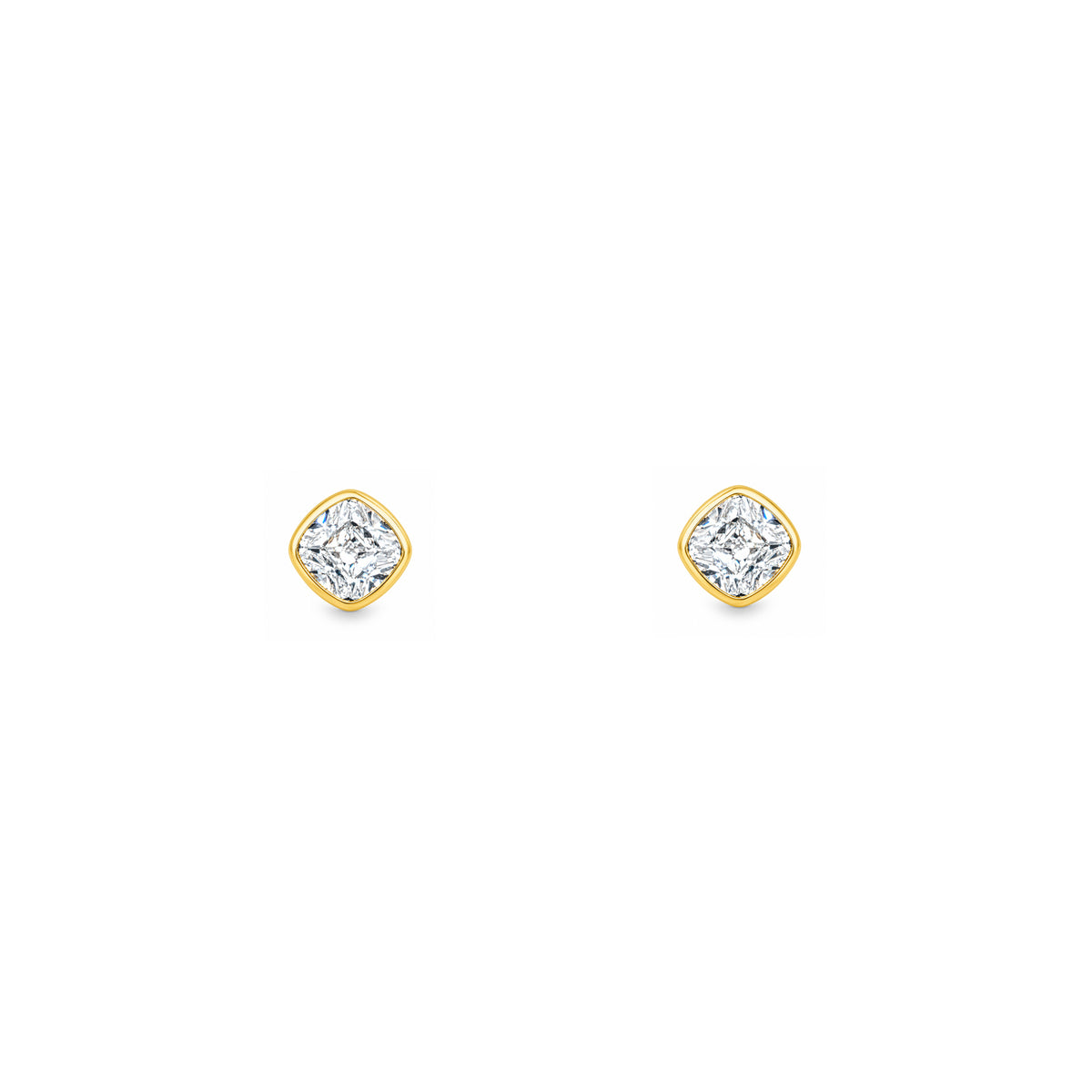 Grace & Co Gold Plated and Clear CZ April Birthstone Stud Earrings