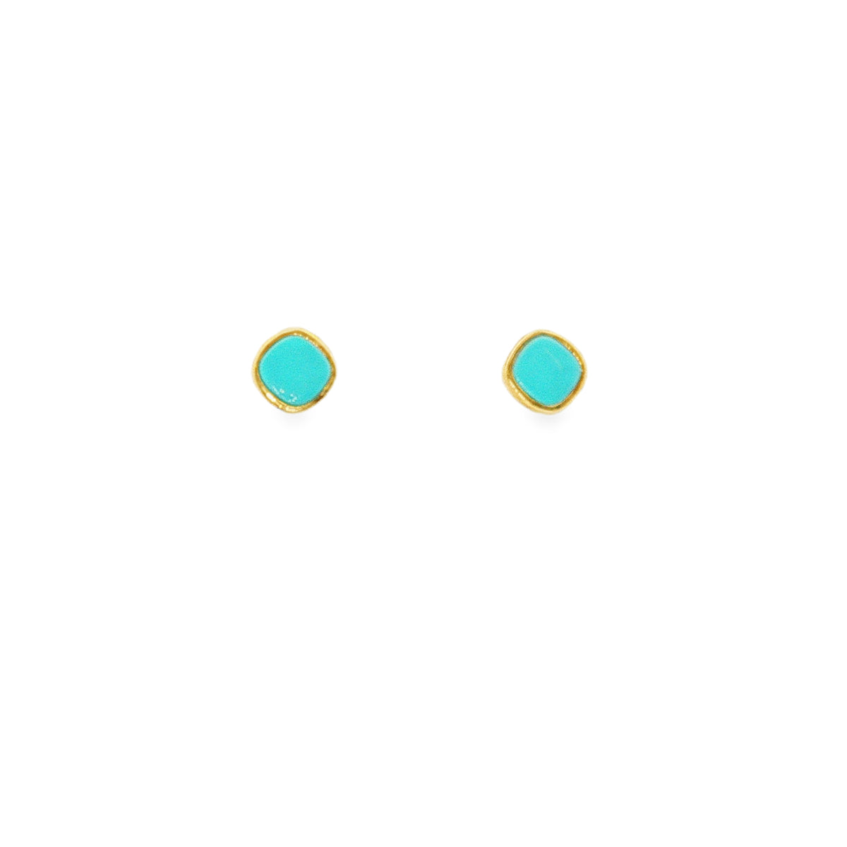Grace & Co Gold Plated and Turquoise December Birthstone Stud Earrings
