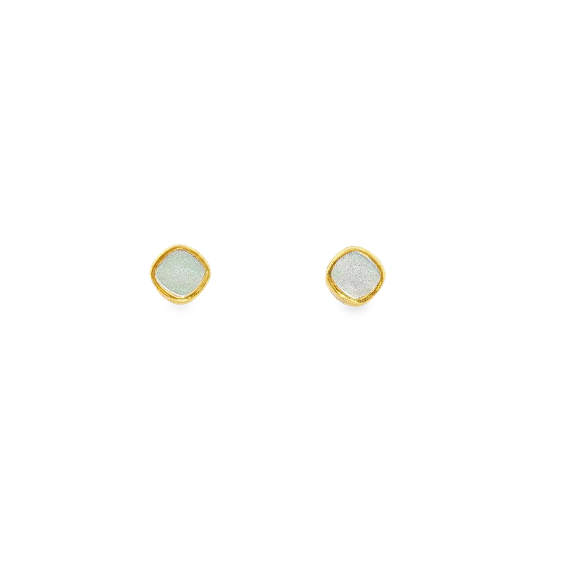 Grace & Co Gold Plated and Mother of Pearl June Birthstone Stud Earrings