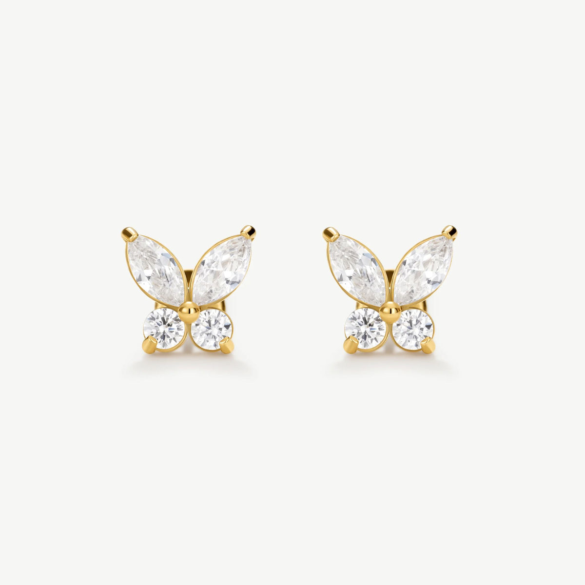 Gold Classic Butterfly Tennis Stud Earrings