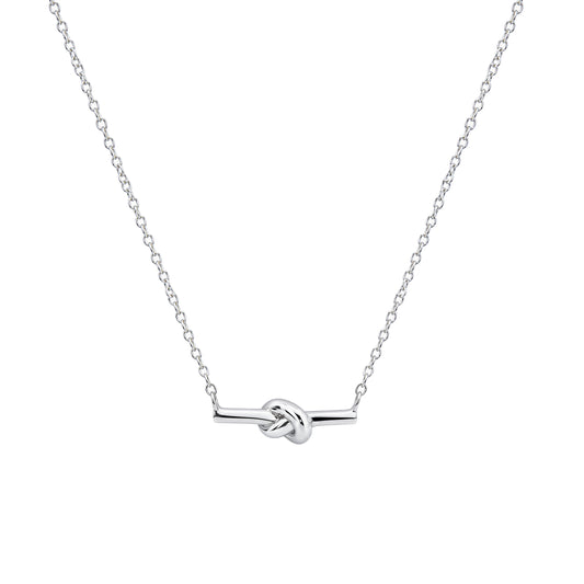 Silver Love Knot Bar Necklace