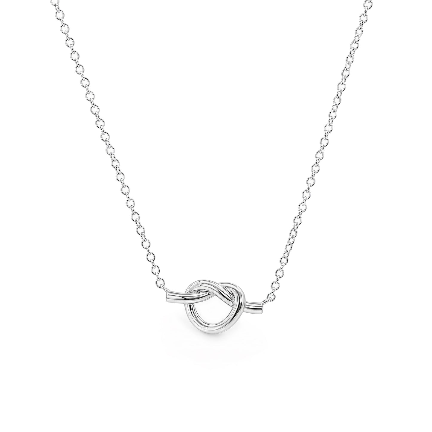 Silver Open Love Knot Necklace