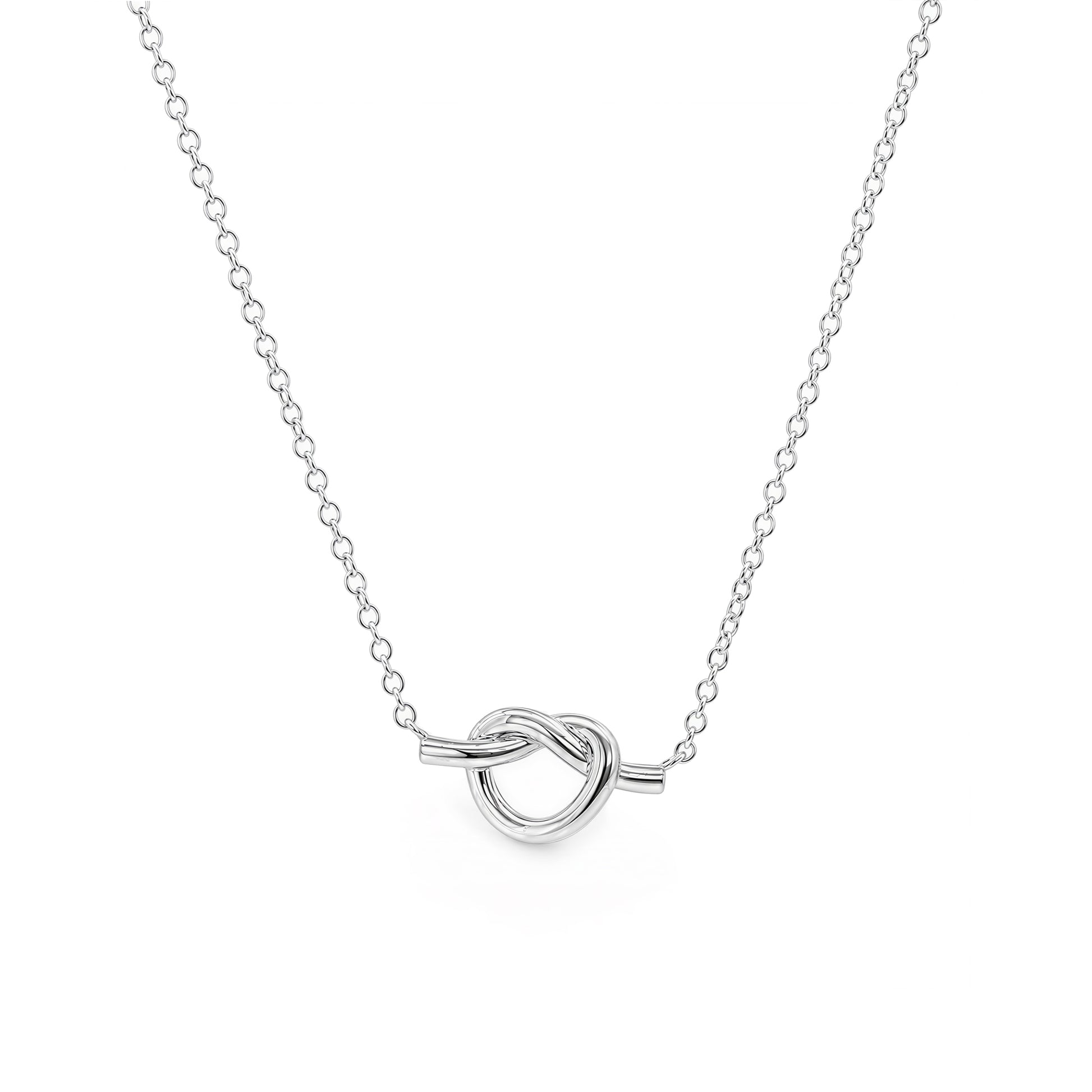 Grace & Co Silver Open Love Knot Necklace