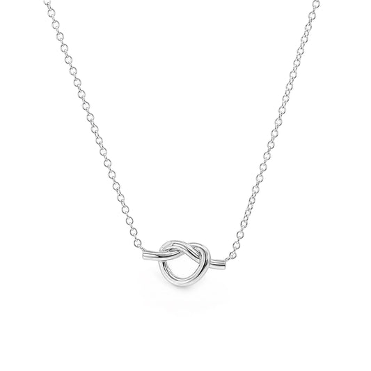 Silver Open Love Knot Necklace