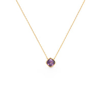 Gold Plated and Amethyst CZ February Pendant Necklace