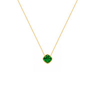 Gold Plated and Emerald Green CZ May Pendant Necklace