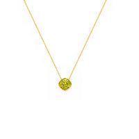 Gold Plated and Peridot Green CZ August Pendant Necklace
